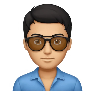 Black haired male with sunglasses sticker