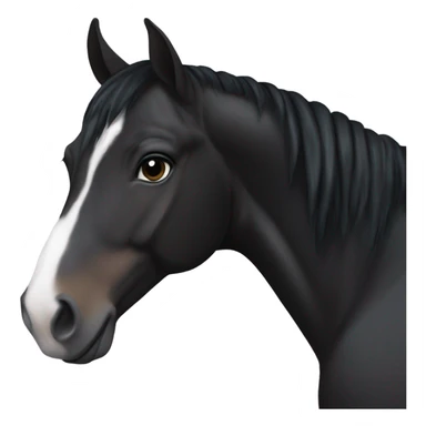 Black quarter horse with black mane and tail and small white spot on forehead sticker