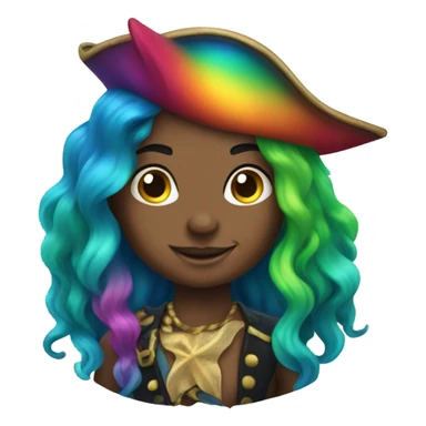 rainbow mermaid pirate sticker