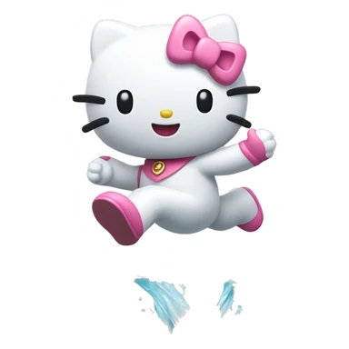 Hello kitty jumping over water sticker