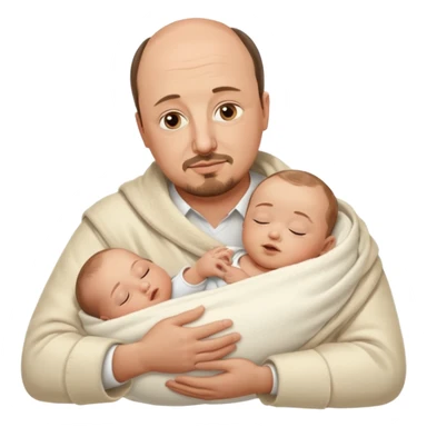 Rafael Benitez coach in his arms sleeps a baby sticker