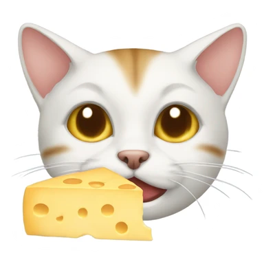Cat eating cheese sticker