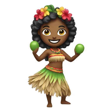 Hula dancer holding maracas sticker