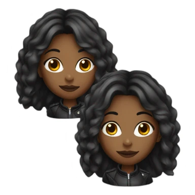 Ebony girl with Leather jacket sticker