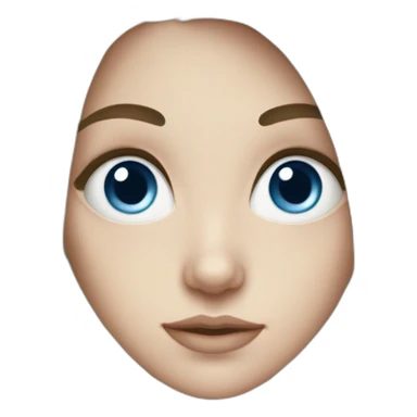 white girl with blue eyes, long dark hair and freckles  sticker