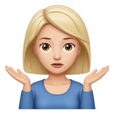 woman shrugging, eyes closed sticker