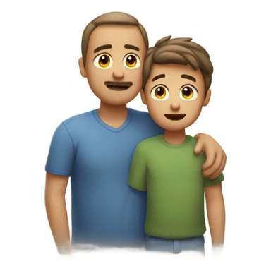 Dad holding son’s head sticker