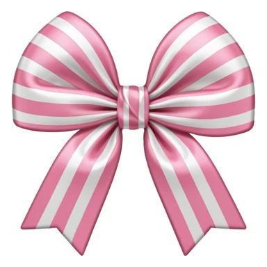 candy cane bow shape with light pink stripes and a satin bow sticker