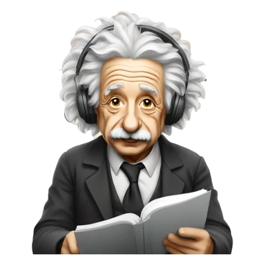 albert einstein listening music sticker