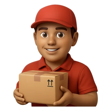 photorealistic delivery worker, emoji style sticker
