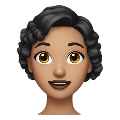 Girl nail artist with dark brow hair and hazel eyes and black gloves sticker