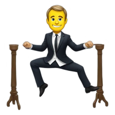 Macron dans une barre de poldance sticker