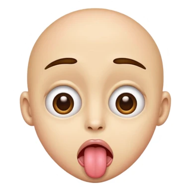 wide eyes and tongue out sticker