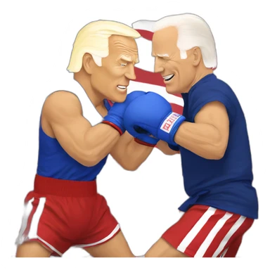 joe Biden boxing with trump sticker