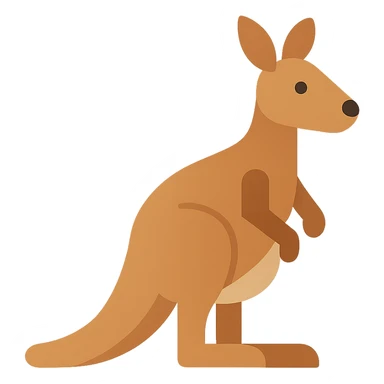 Flat design style kangaroo sticker