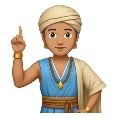 fullbody Pharisee, teaching, raised finger, ancient clothing, full body, emoji style sticker