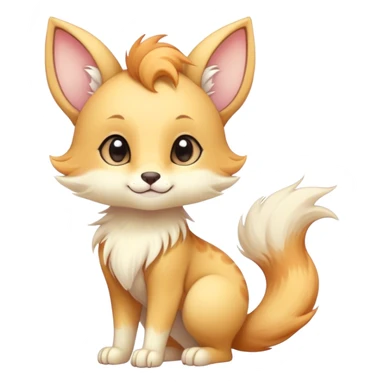 Kawaii bright fantasy ethereal anthro fursona animal with a tufted tail and round ears sticker