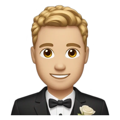 groom with light skin, light brown hair and hazel eyes sticker