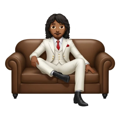 Rick james lying on a dirty couch sticker