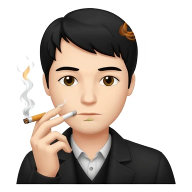 Has una persona fumando, Que tenga pelo negro  y sea hombre  sticker