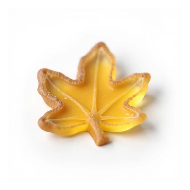 realistic leaf-shaped candy, isolated, transparent background, no visible background sticker