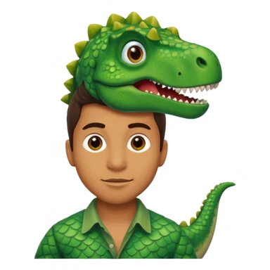 Man head with dinosaur body  sticker