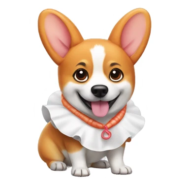 corgi in a costume of shrimp sticker