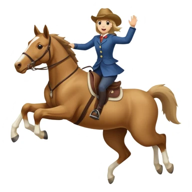 person riding a horse jumping over a dog sticker