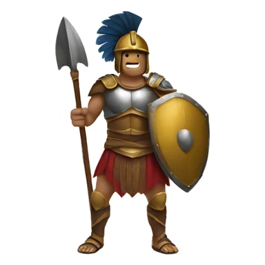 gladiator holding spear and shield sticker
