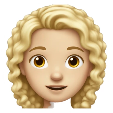 little blonde girl with long, slightly curly hair and white skin with a few freckles on her cheeks sticker