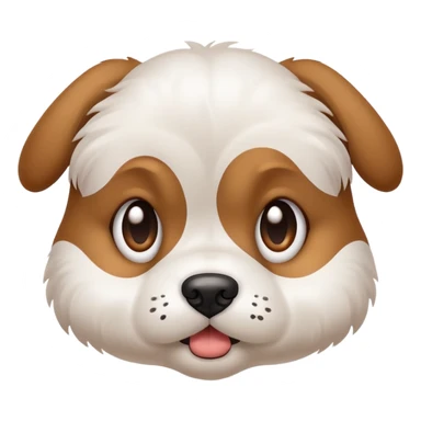 cute grimacing puppy with concerned eyes sticker