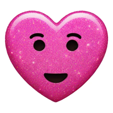 Pink glitter heart sticker