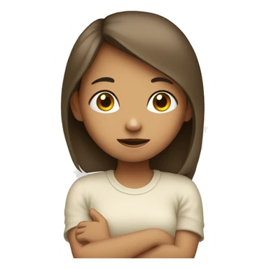 shy girl with hand and little hard  sticker