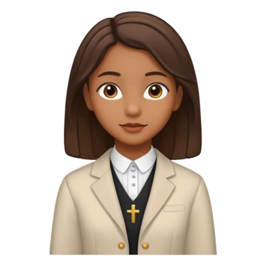 Mujer morena adolescente super elegante con ropa de ir a la iglesia sticker