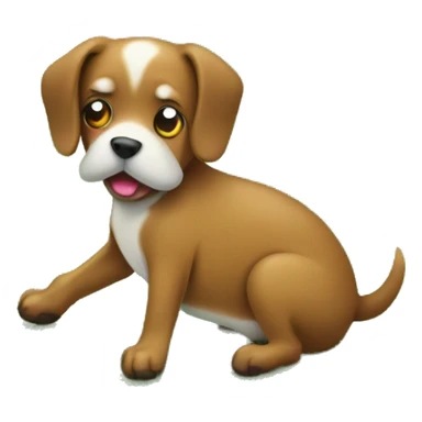 Dog pooping on grass sticker