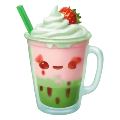 iced strawberry matcha latte  sticker