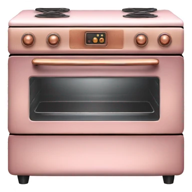 Realistic pastel pink and metallic copper vintage oven. sticker