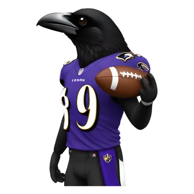 Baltimore Raven holding a football sticker