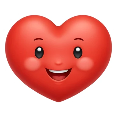 A cute red heart cartoon with a happy face, where the two top lobes of the heart are rounded and designed to look exactly like butt cheeks sticker