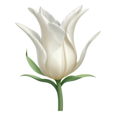 white tulip, simple, no text sticker