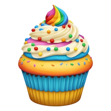 cute cupcake with colorful frosting and sprinkles sticker