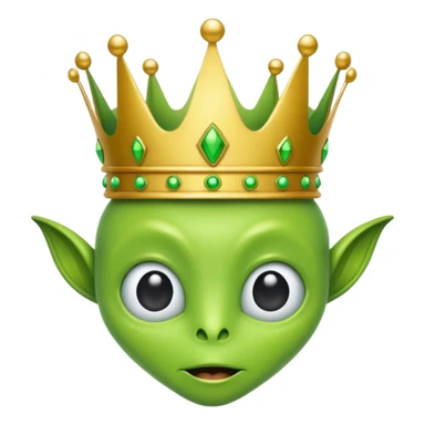 green alien with crown sticker