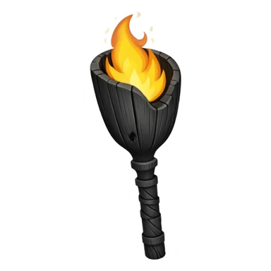 black wooden torch sticker