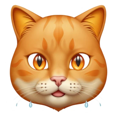 crying orange cat  sticker