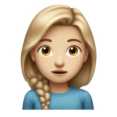 beautiful sad girl fair skin blue eyes light brown hair sticker