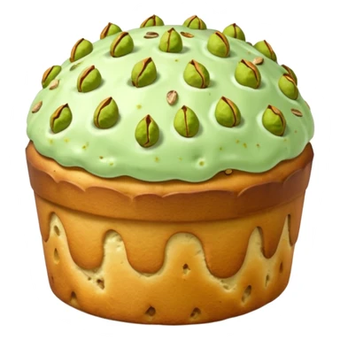 pistacchio panettone con glassa al pistacchio con la carta da panettone intorno in basso sticker