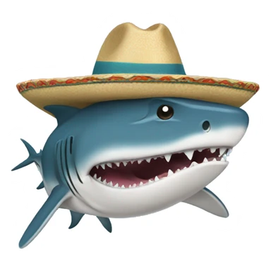 Tiburón con sombrero y capa azu sticker