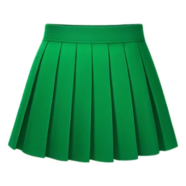  green pleated mini skirt, isolated sticker