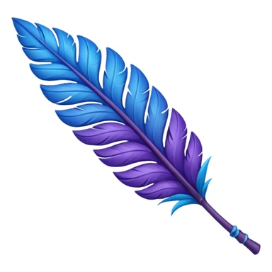 una pluma de ave morada con azul sticker