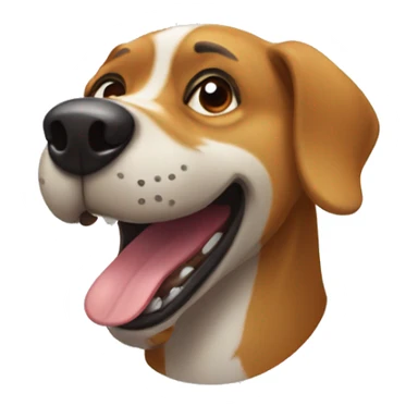 The funny dog head sticker